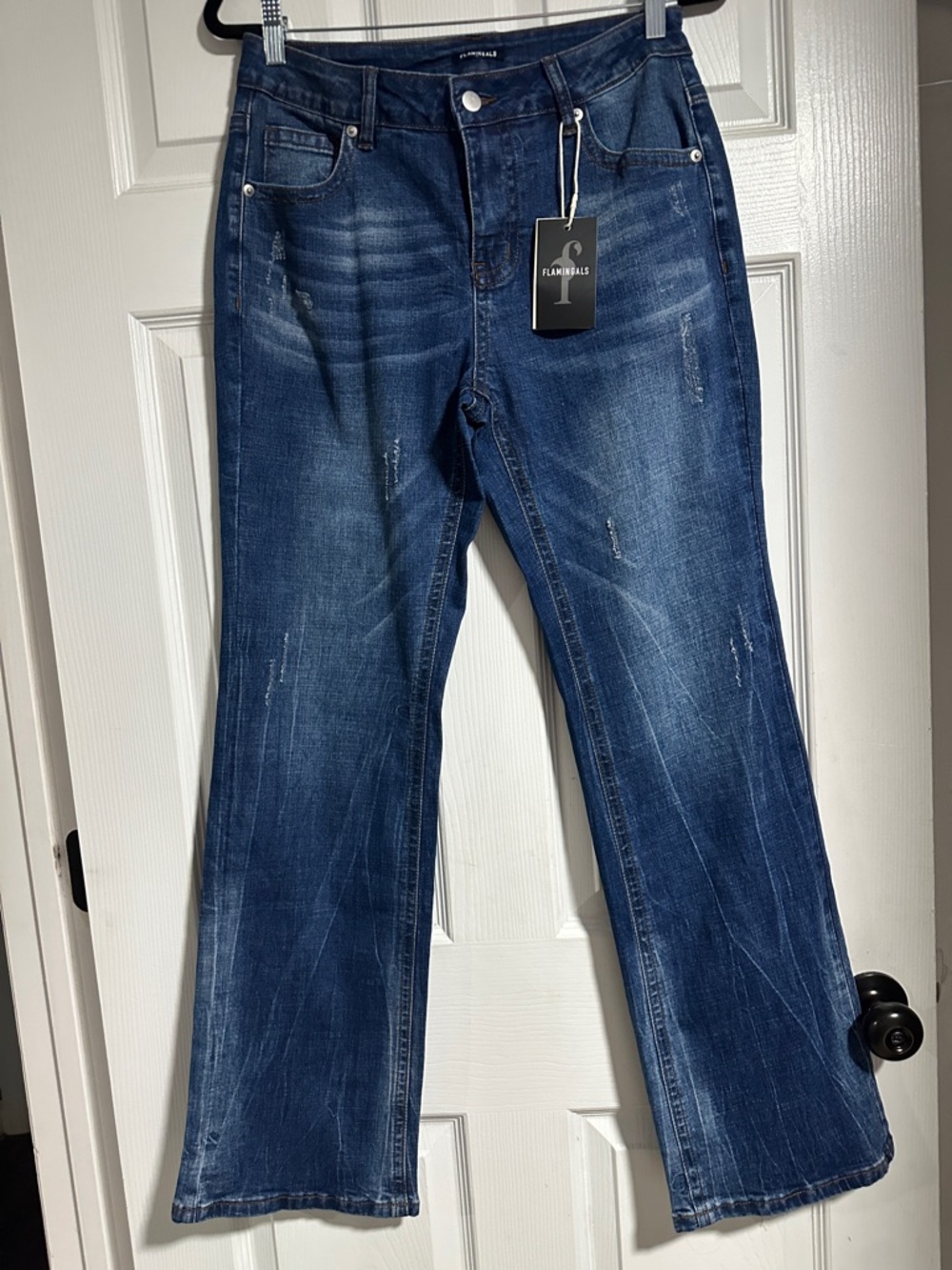 FLAMINGALS Dark Blue Straight Leg Jeans